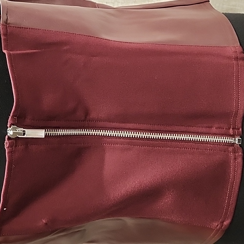 Tank Top Faux Leather Adjustable Spaghetti Straps. Burgundy! - Picture 4 of 8